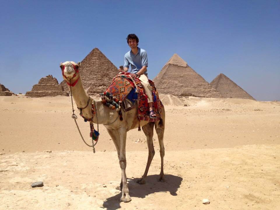 Study Abroad student on a camel